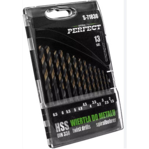 Wiertło  do metalu komplet 13el. Perfect